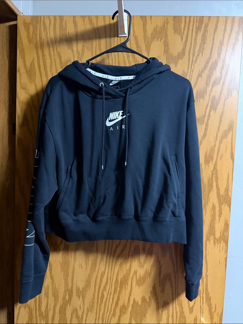 Nike Black Air Crop Pullover Hoodie